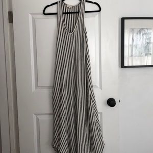 Midi-length Striped Casual Dress
